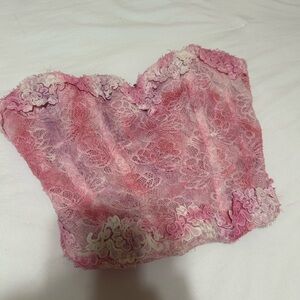 LoveShackFancy Pink and Cream bustier top